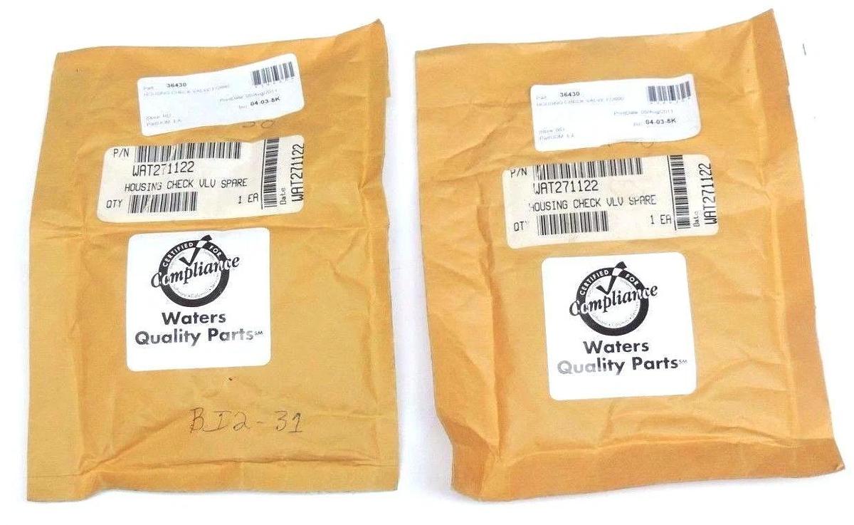 Used LOT OF 2 NEW SEALED WATERS WAT271122 HOUSING CHECK VLV SPARES