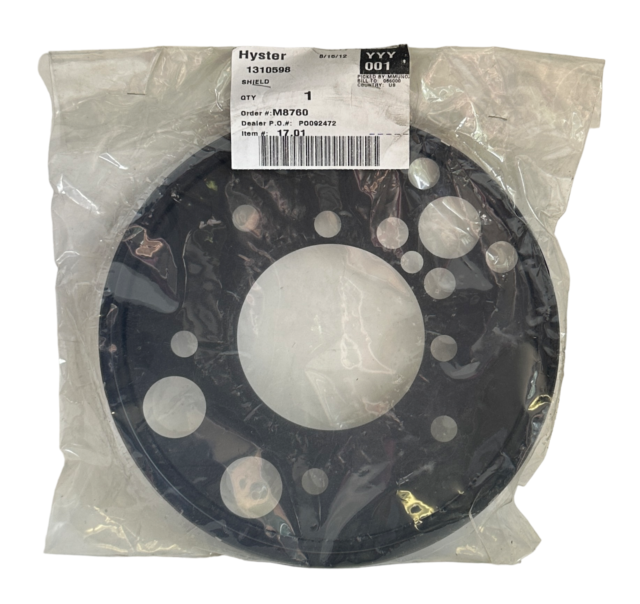 Used NEW HYSTER 1310598 / HY1310598 OEM BRAKE SHIELD COVER FOR FORKLIFT