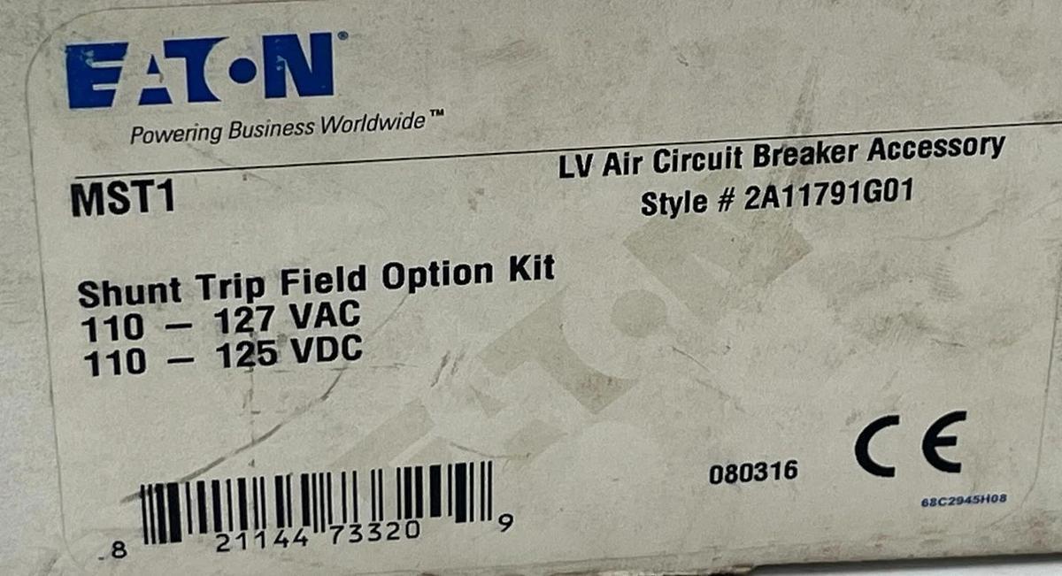 Eaton MST1 Magnum Shunt Trip Field Option Kit Style 2A11791G01 110-127VAC NSMP 782114473320