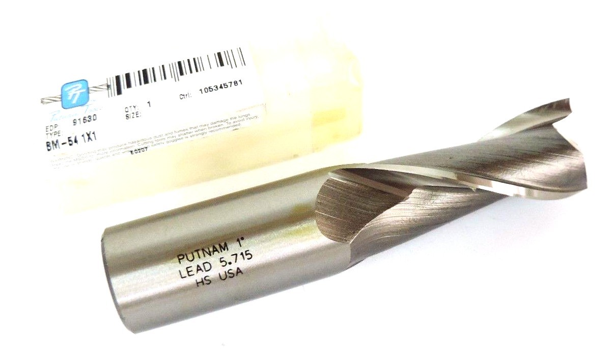 Used NEW PUTNAM TOOLS 91630 HSS CENTER CUT ENDMILL BM-54 1X1