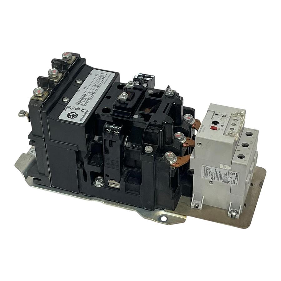 Used Allen-Bradley 509-DOD-XXX /A Size 3 Starter 90A 110/120V Coil  w/ 592-EEGD Relay