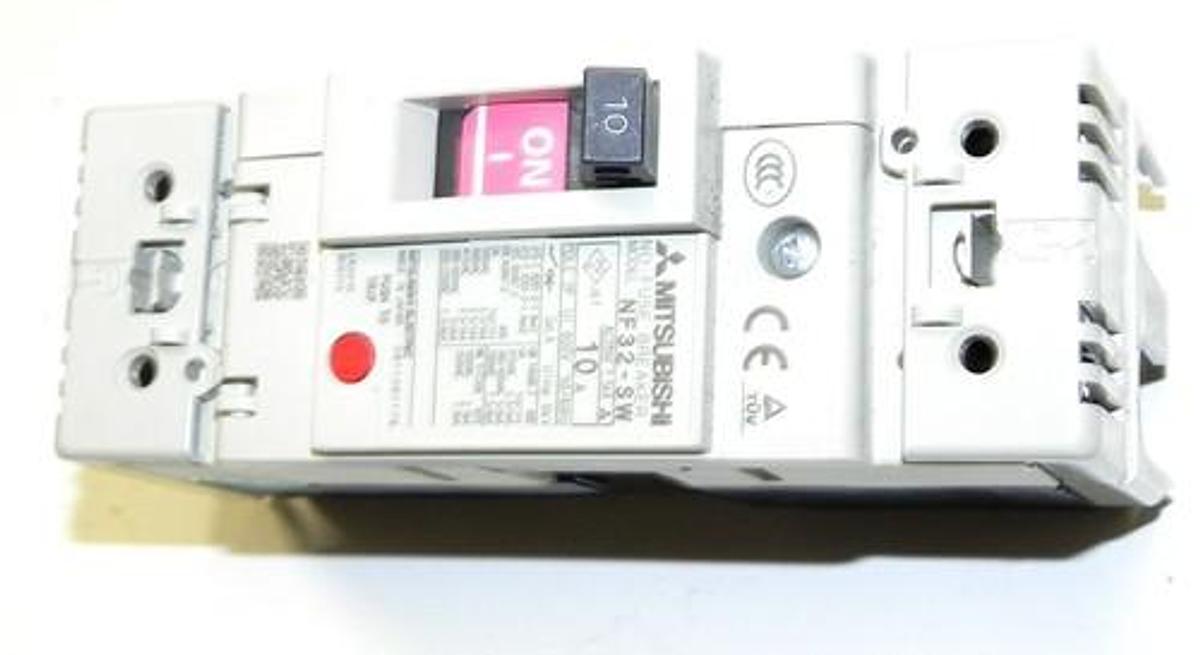 Used MITSUBISHI NF32-SW CIRCUIT BREAKER 10A, 2 POLE, NF32SW