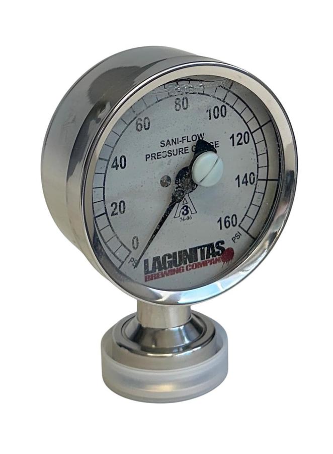 Used CSE 3S-F-15U-GF-BT-SS / 3SF15UGFBTSS SANI-FLOW PRESSURE GAUGE 0-200PSI NSMP