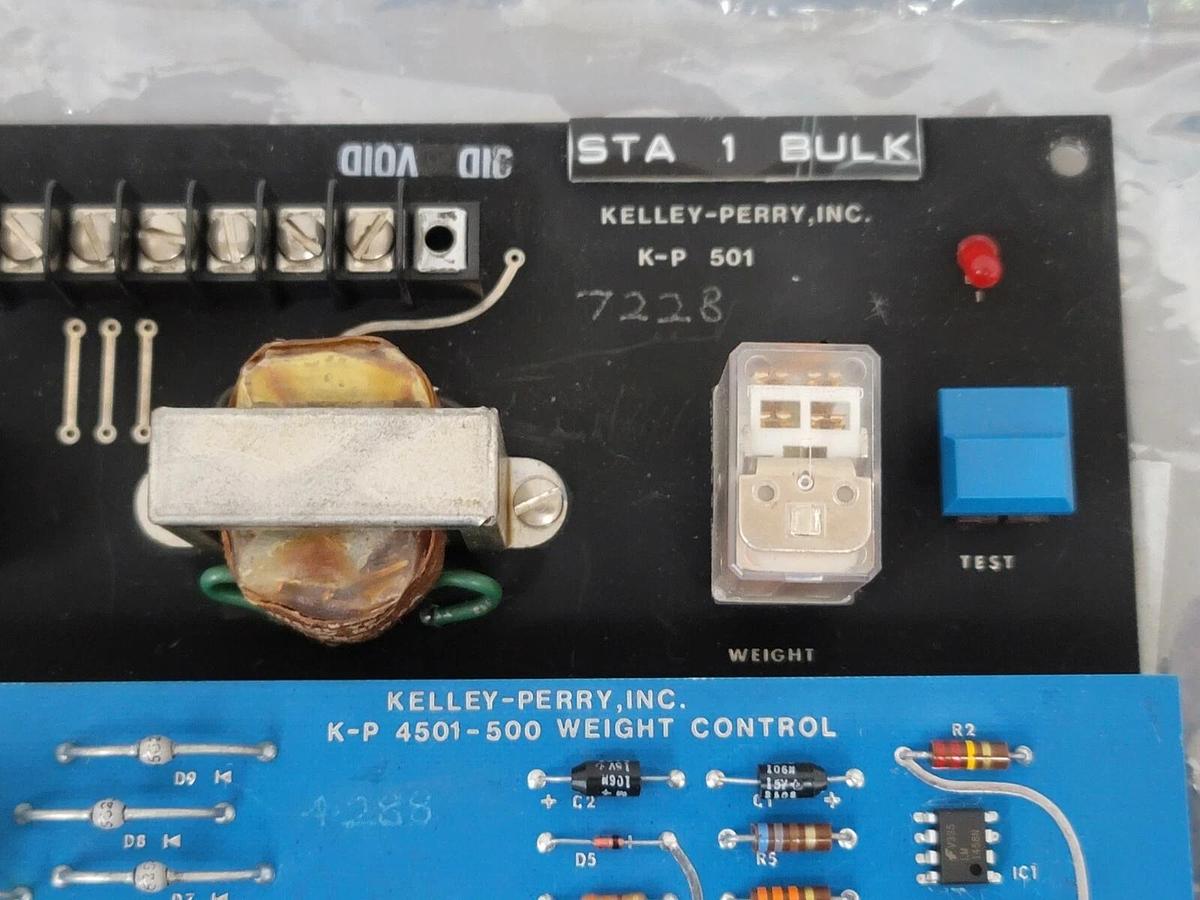 Refurbished REPAIRED KELLEY-PERRY K-P 501 PC BOARD W/ 4501-500 WEIGHT CONTROL BOARD