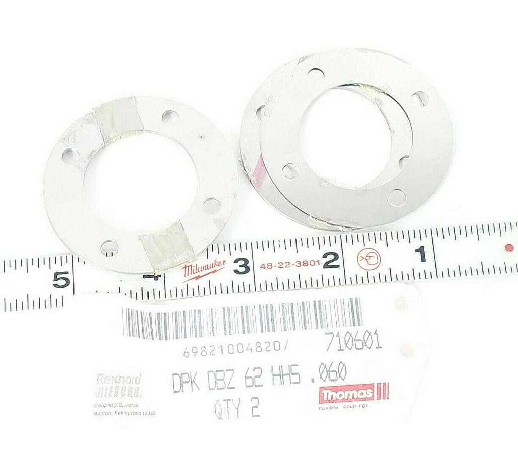Used NEW REXNORD / THOMAS 710601 DPK DBZ 62 HHS .060 (QTY:2)