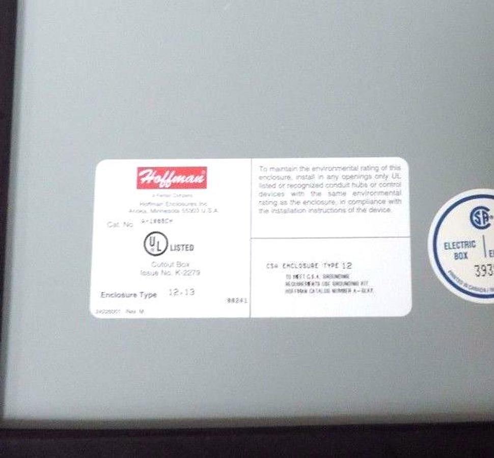 Used NEW MOORFEED CORP. 441026 CONTROL PANEL A-1008CH ENCLOSURE