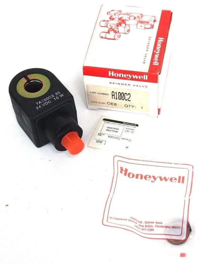 Used NIB HONEYWELL A100C2 SOLENOID VALVE COIL 7A100C2 35, 24 VDC, 10W