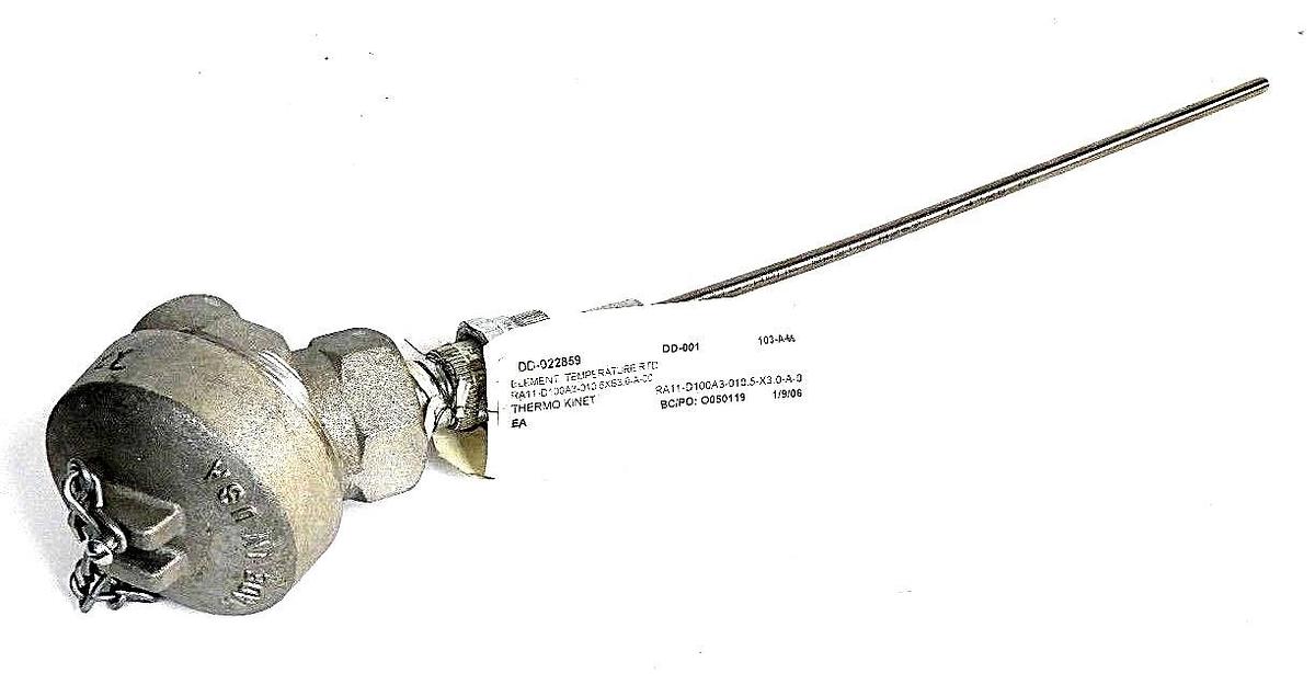 Used THERMO KINETICS CO. RA11-D100A3-010.5-X3.0-A-0 TEMPERATURE PROBE
