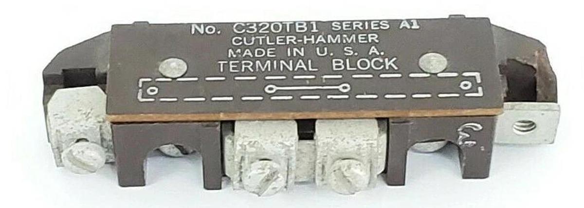 Used EATON CUTLER HAMMER C320TB1 TERMINAL BLOCK 2-CIRCUIT SER. A1