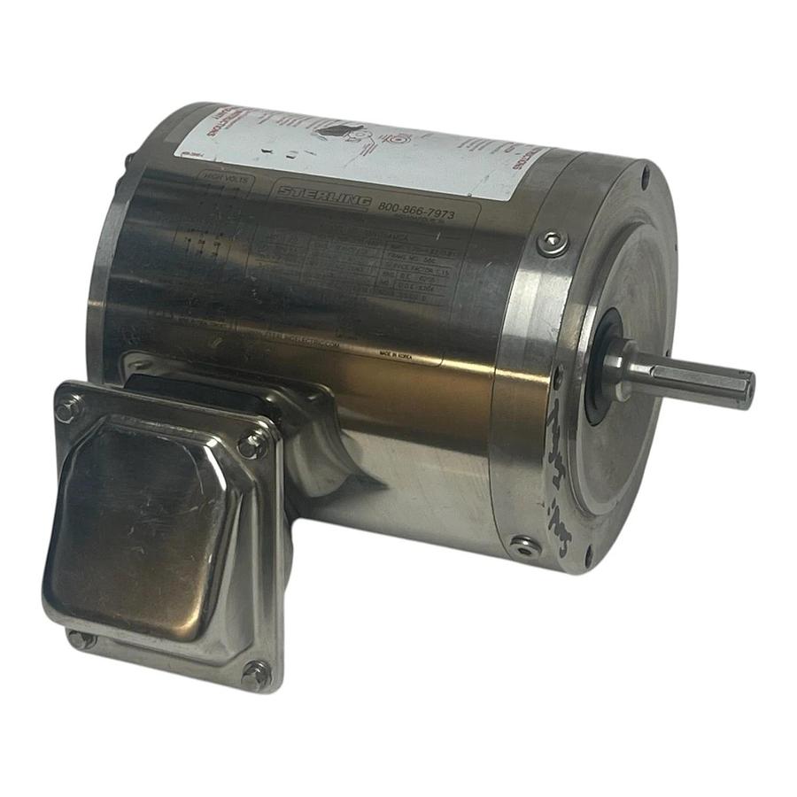 Sterling Electric SBY054MCA 1/2 HP Washdown Motor 3PH 230/460V 56C New Surplus