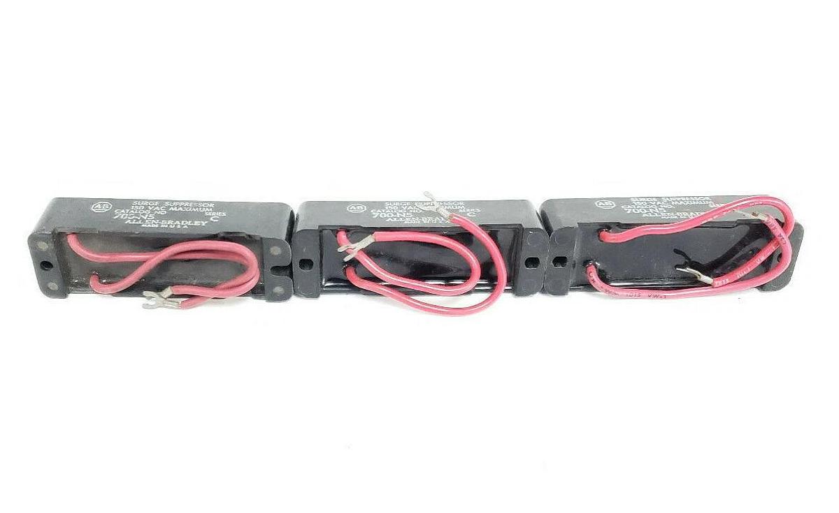 Used LOT OF 3 ALLEN-BRADLEY 700-N5 SURGE SUPPRESSORS 150VAC MAX, SER C, 700N5