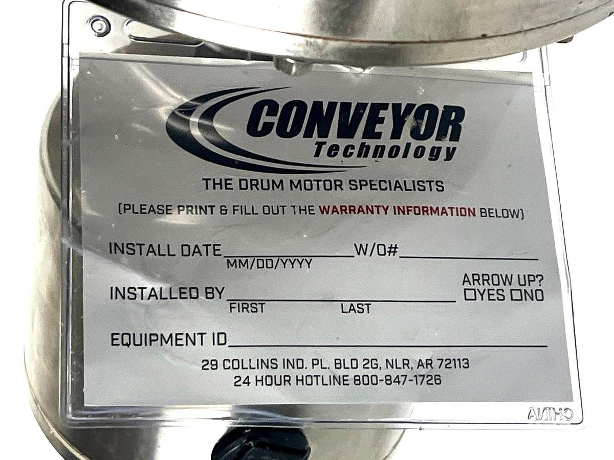 Used Van der Graaf TM160A30-410NB Drum Motor 6.27" x 16" 1HP 480V 54FPM New Surplus