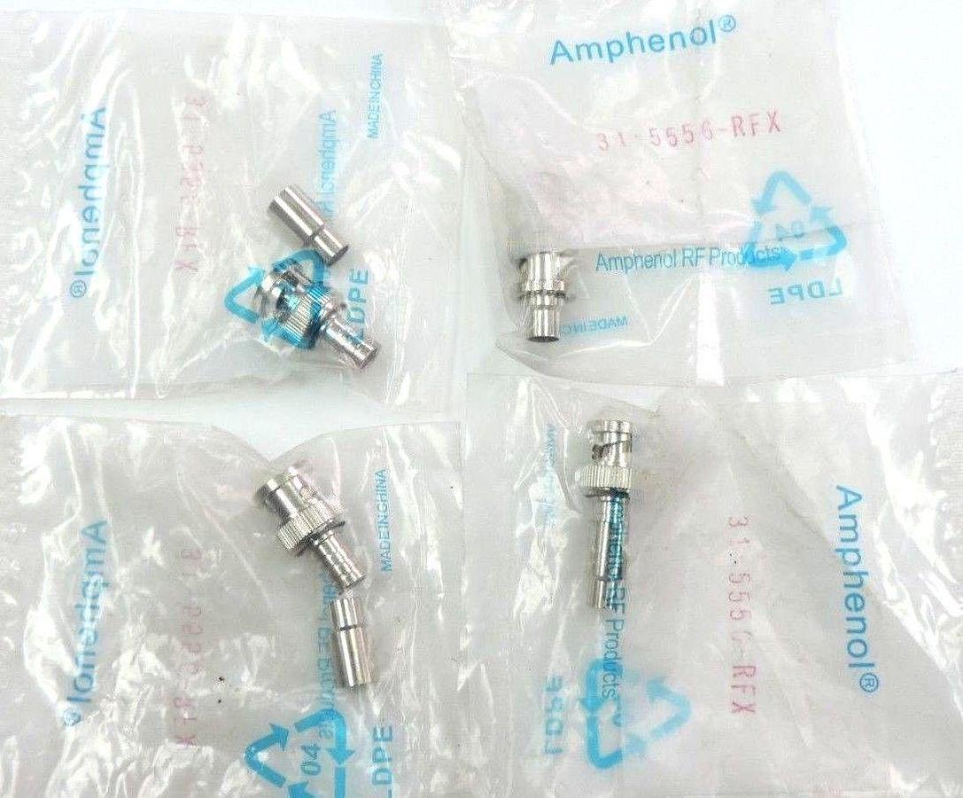 LOT OF 4 NEW AMPHENOL 31-5556-RFX RF/COAXIAL, BNC PLUGS 315556RFX