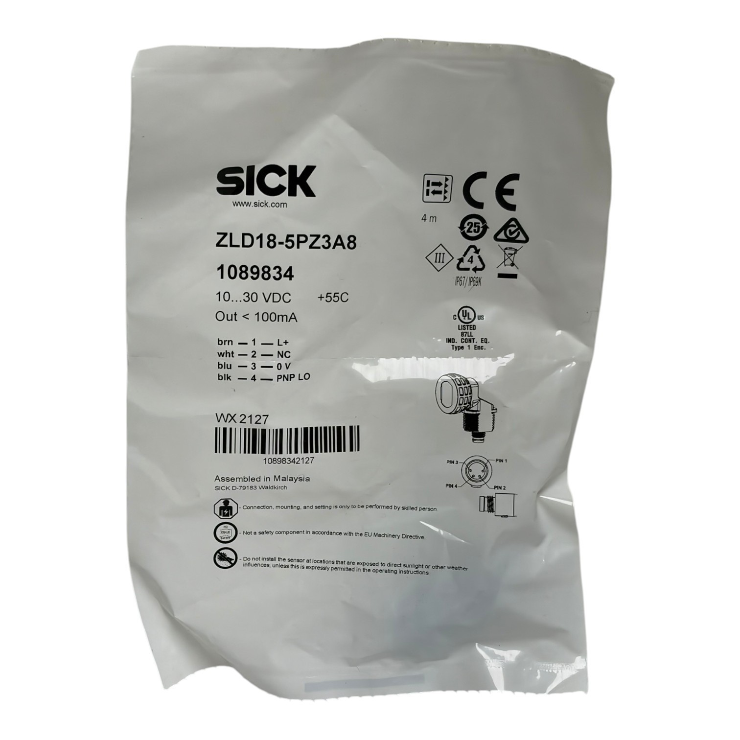 SICK ZLD18-5PZ3A8 SimpleSense Photoelectric Sensor Switch 1089834 - NEW SEALED