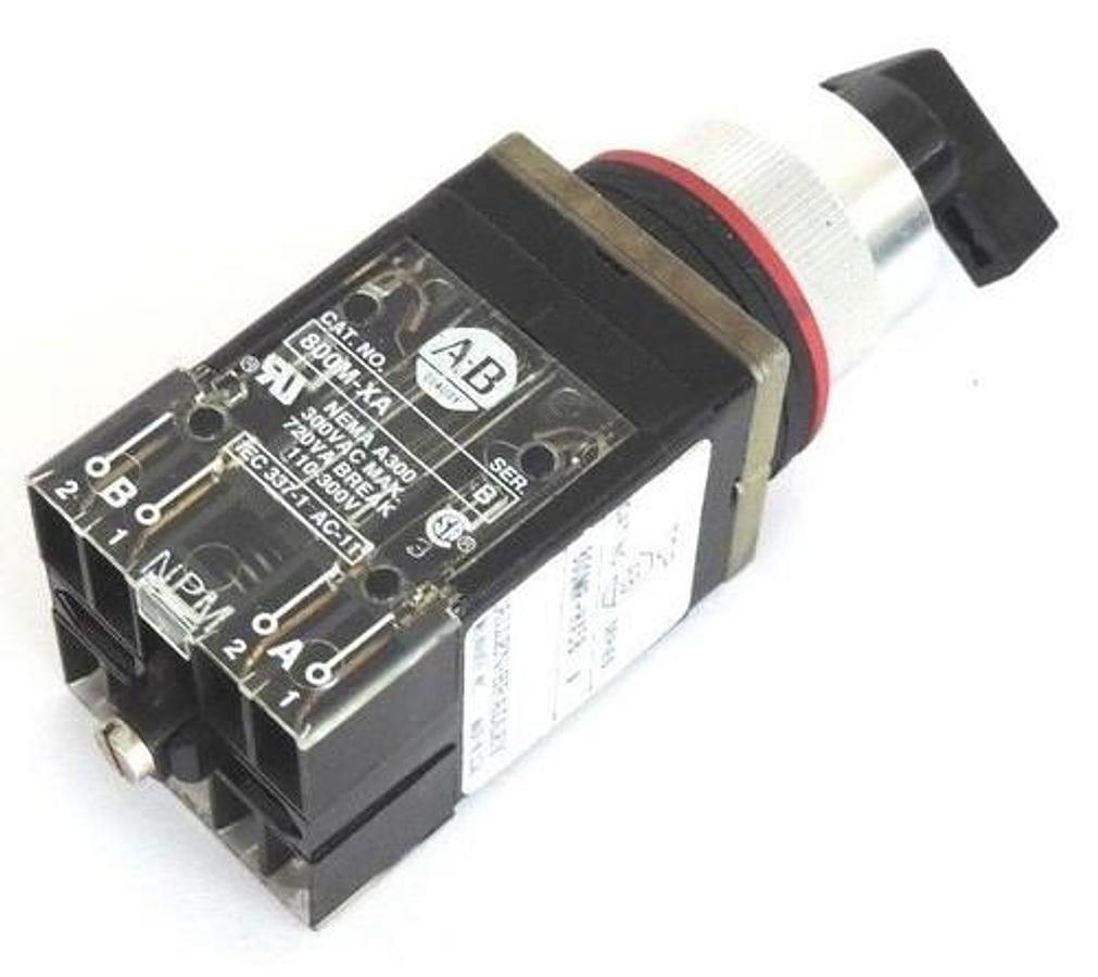Used NEW ALLEN BRADLEY 800MR-HX5B SELECTOR SWITCH OPERATOR 800MRHX5B SER. A