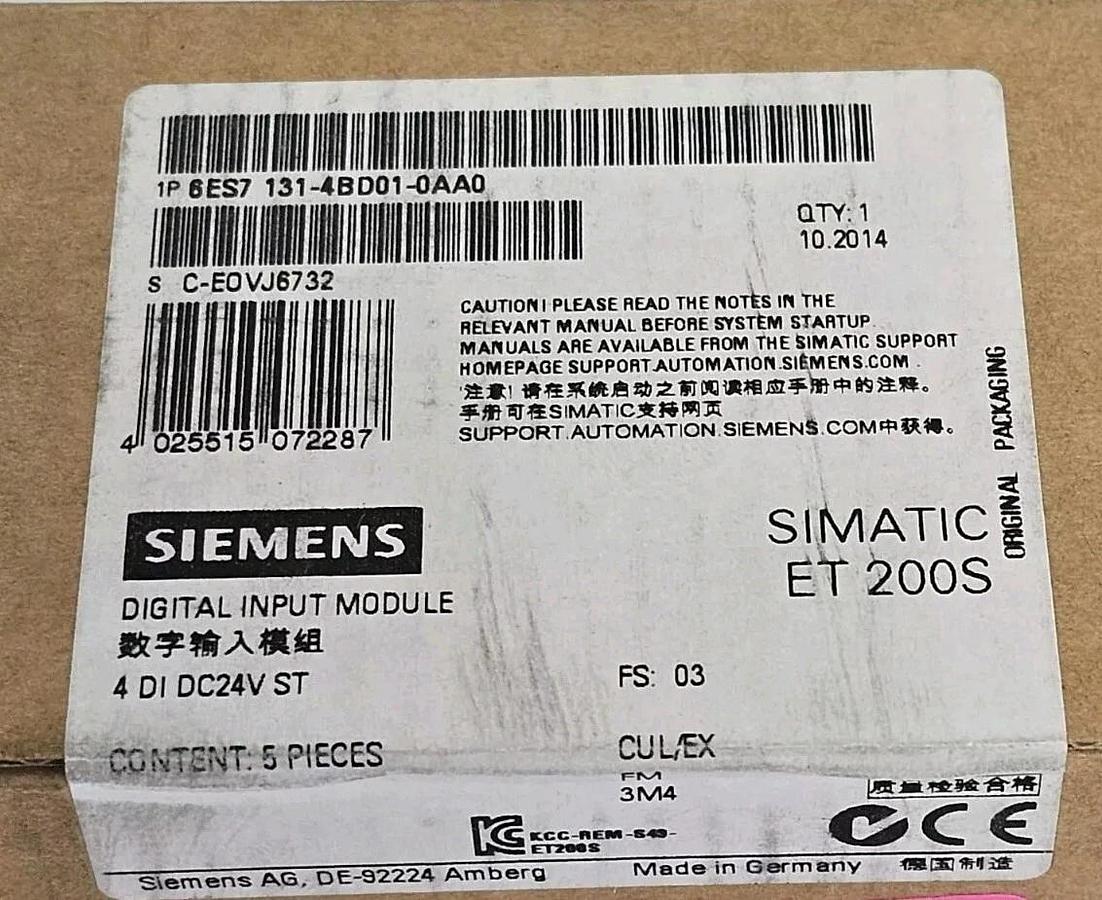 Used NEW SIEMENS 6ES7131-4BD01-0AA0 DIGITAL INPUT MODULES 6ES71314BD010AA 5-PER PACK