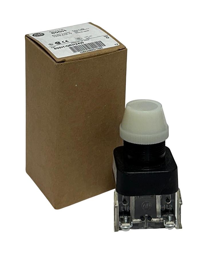 Used ALLEN BRADLEY 800H-QRH24W /G 30mm RED PILOT LIGHT 800H PUSH BUTTON OEM NSMP