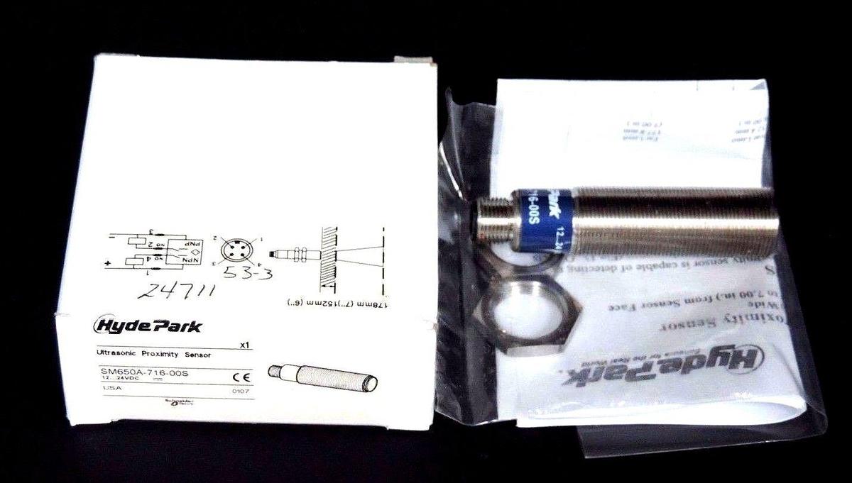 Used NIB HYDE PARK SM650A-716-00S ULTRASONIC PROXIMITY SENSOR SM650A71600S