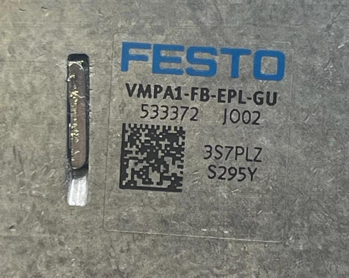 Used Festo VMPA1-FB-EPL-GU Pneumatic End Plate 533372 | G1/4" Air Supply MPA-S