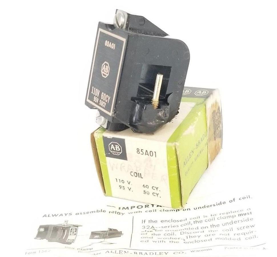 Used NIB ALLEN BRADLEY 85A01 COIL 110V 60CY. 95V 50CY.