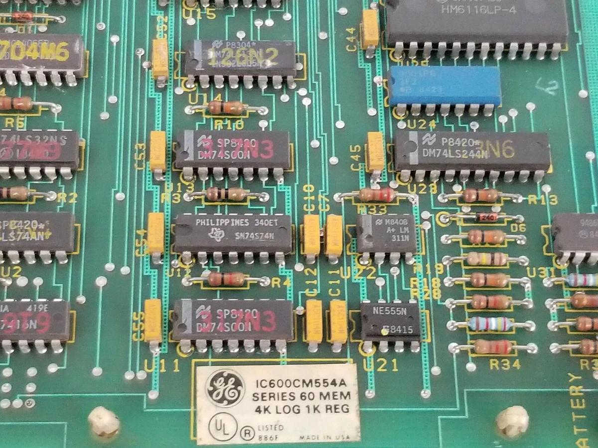 Used GE FANUC IC600CM554A SERIES 60 MEM 4K LOG 1K REG, 44A717539-G01 (MISSING COVER)