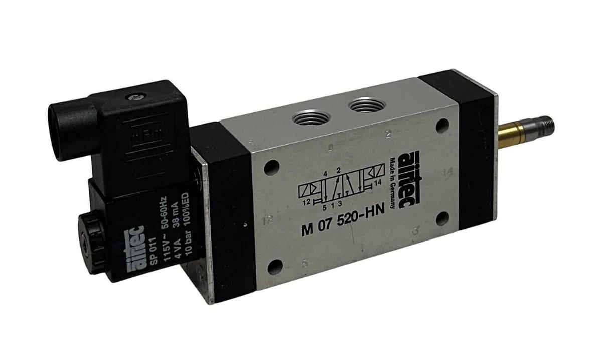 Used AIRTEC M 07 520-HN / M07520HN SERIES M-07 VALVE 5/2-WAY DOUBLE SOLENOID USNP *