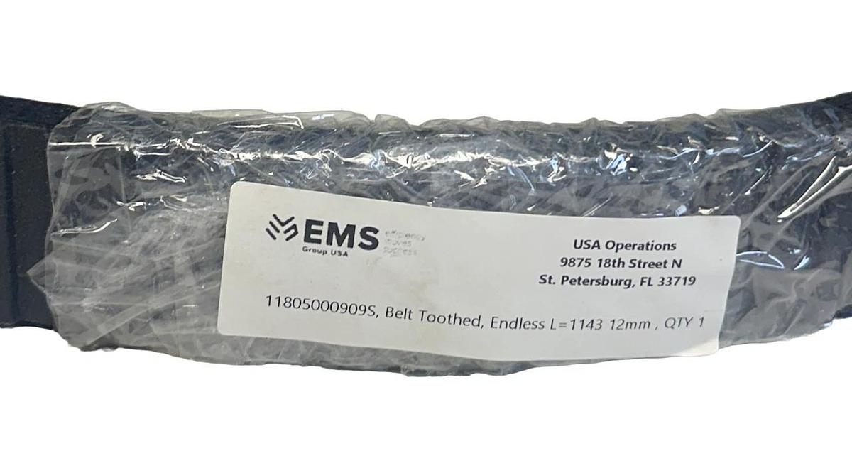 Used EMS GROUP 11805000909S TOOTHED ENDLESS BELT L=1143 12mm NSNP