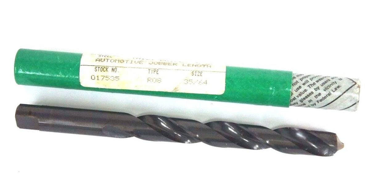 NEW PRECISION TWIST DRILL 017535 35/64" JOBBER LENGTH HSS TYPE R08