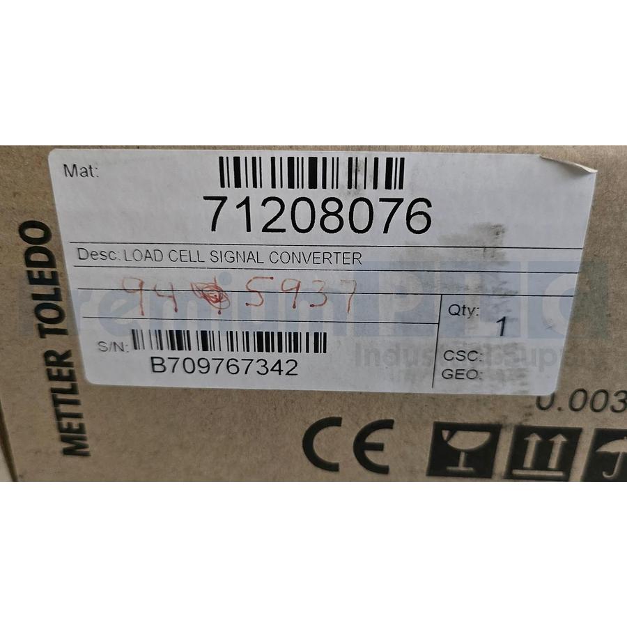 NEW METTLER TOLEDO IND110 LOAD CELL SIGNAL CONVERTER 71208076 24VDC NSMP