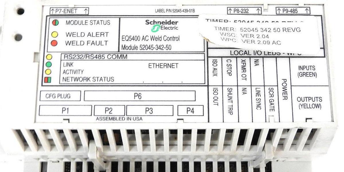 Used SCHNEIDER EQ5400 AC WELD CONTROL MOUDULE 52045-342-50