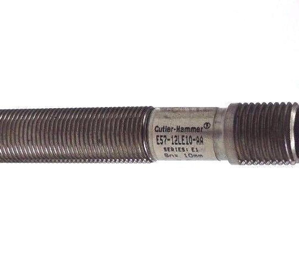 Used NEW CUTLER HAMMER E57-12LE10-AA SER. E1 PROXIMITY SENSOR 20/250VAC, 3A, 250MA