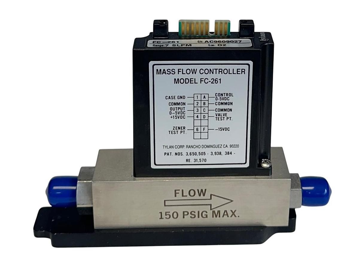 Used TYLAN FC-261 / FC261 MASS FLOW CONTROLLER 7SLPM GAS O2 150PSIG USNP