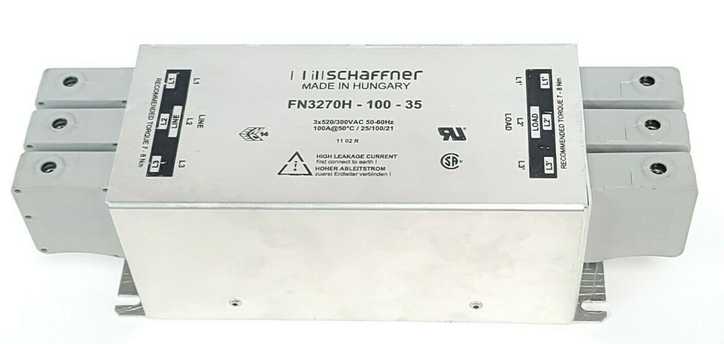 Used SCHAFFNER FN3270H-100-35 RFI POWER LINE FILTER FN3270H10035