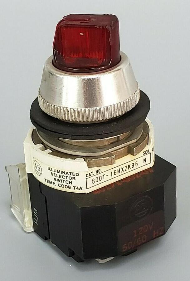 Used ALLEN BRADLEY 800T-16HX2KB6 SELECTOR SWITCH RED SER. N W/ 800T-XA SER. C