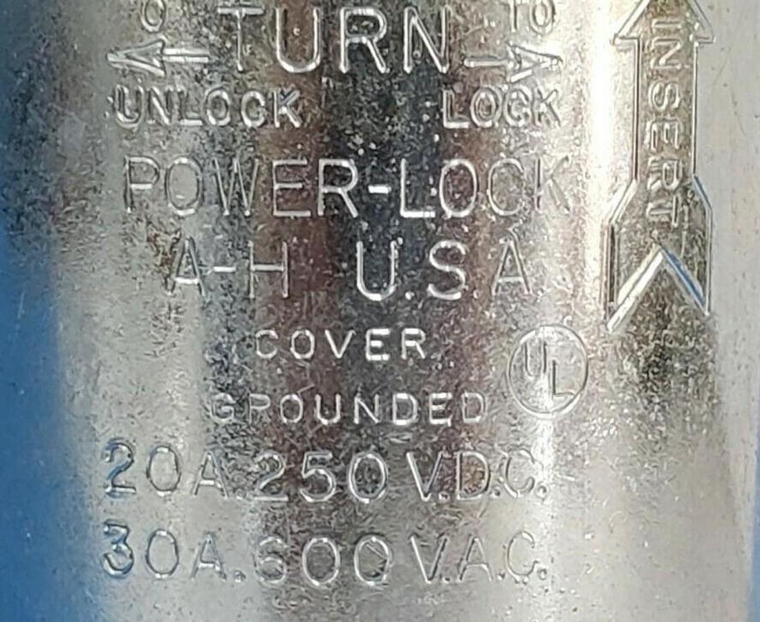 Used ARROW-HART A-H POWER-LOCK RECEPTACLE 20A 250VDC / 30A 300VAC