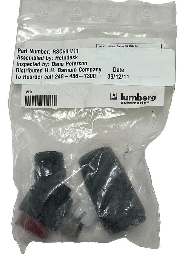 LOT OF 3 LUMBERG RSC 501/11 7/8" 5-Pin Male Field Attachable Power Connectors