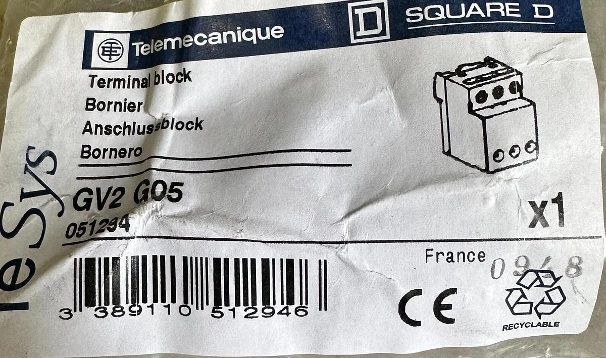 Used NEW SEALED TELEMECANIQUE SQUARE-D GV2 G05 / GV2G05 TERMINAL BLOCK 3-POLE 63A