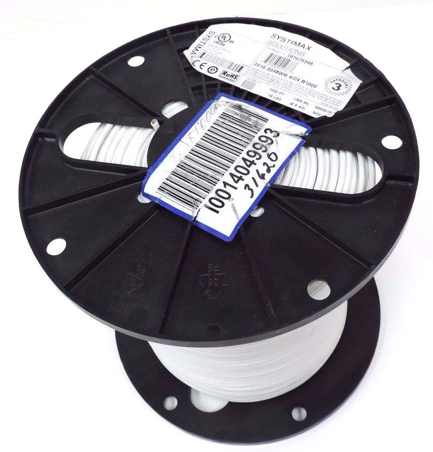 NEW SYSTIMAX SOLUTIONS 107078396 CABLE 2010 004BWH 4/24 R1000, 1000FT