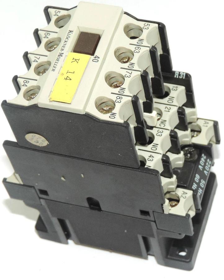 Used KLOCKNER-MOELLER DILR31 CONTACTOR W/ 40DIL SMALL CONTACTOR 220/240V 50/60HZ