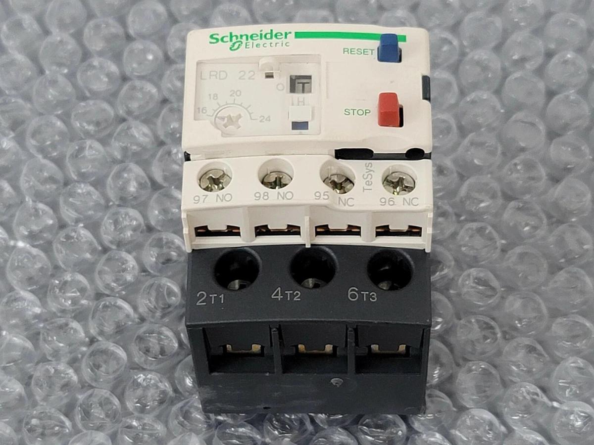 Used SCHNEIDER ELECTRIC LRD22 THERMAL OVERLOAD RELAY LRD 22 16/24 AMP 3P