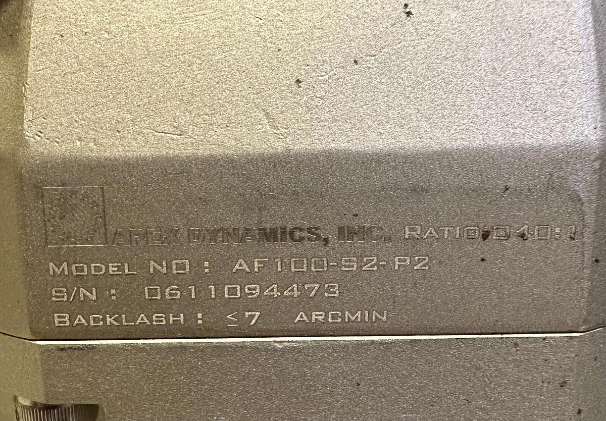 Used NEW APEX DYNAMINCS AF100-040-S2-P2 / AF100040S2P2 GEARBOX 40:1 RATIO AF100-S2-P2