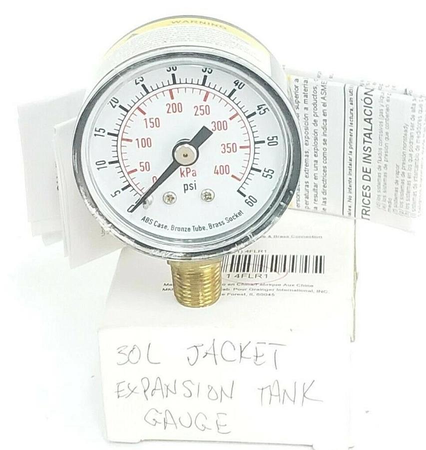 Used LOT OF 2 NEW GENERIC 4FLR1 PRESSURE GAUGES SIZE: 1-1/2'' PSI: 0-60