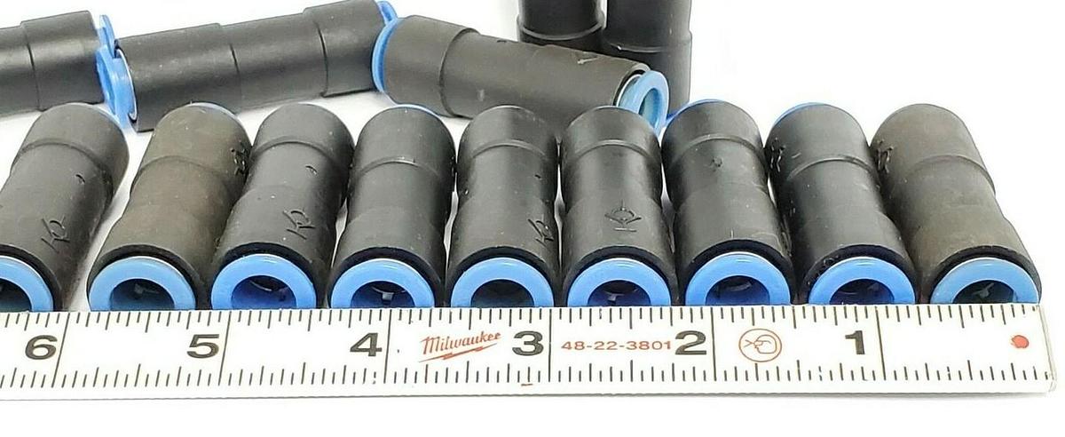 Used LOT OF 15 NEW SMC 10 STRAIGHT UNION FITTINGS, 10MM-10MM
