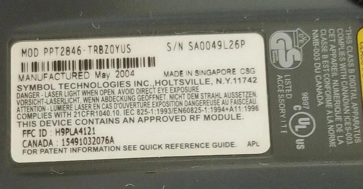 Used SYMBOL PPT2846-TRBZ0YUS POCKET PC PPT2846TRBZ0YUS