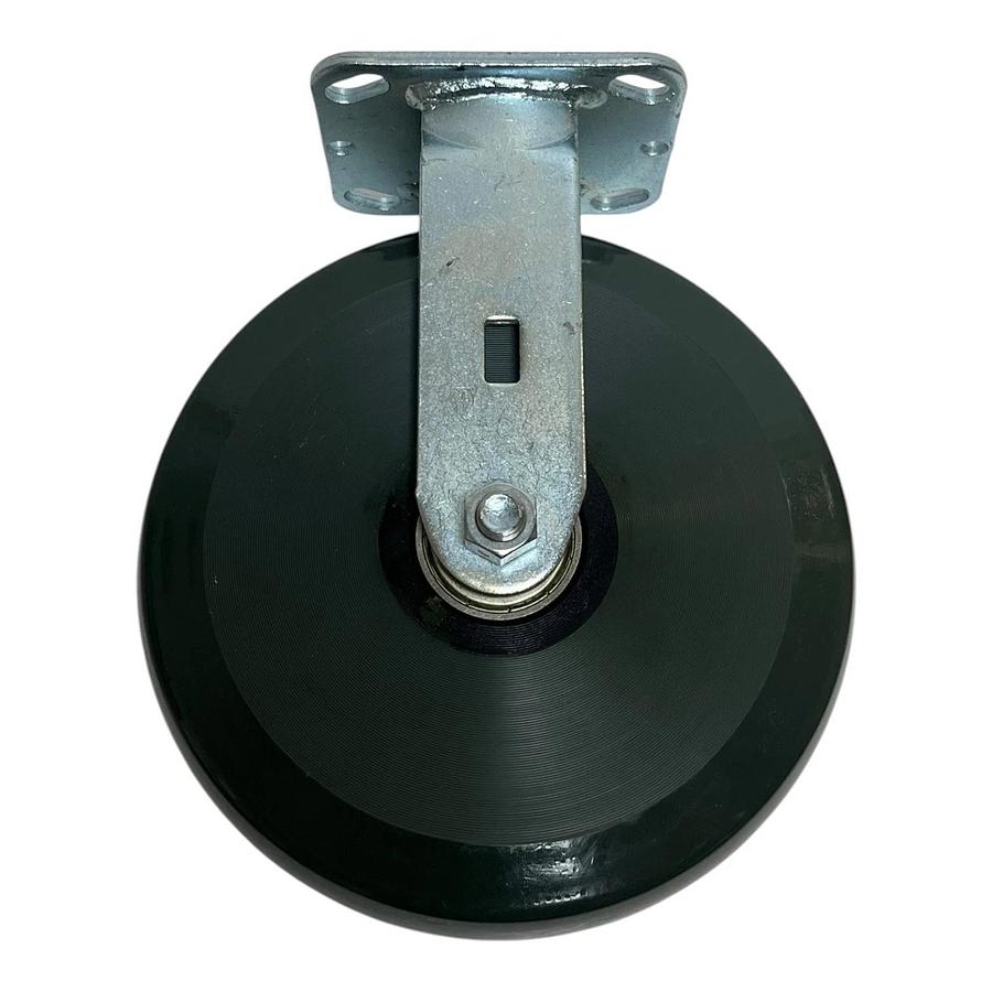 SC Caster Wheels 8" Rigid Plate Caster Polyurethane Solid Green Wheel New