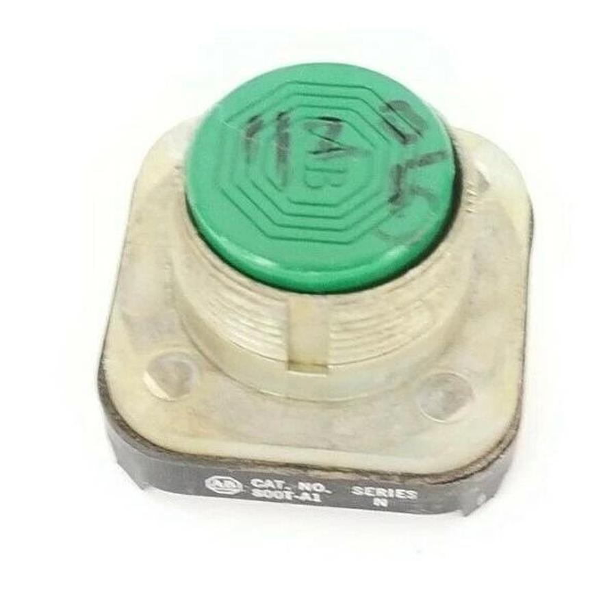 Used ALLEN BRADLEY 800T-A1 PUSH BUTTON FLUSH HEAD GREEN SER. N
