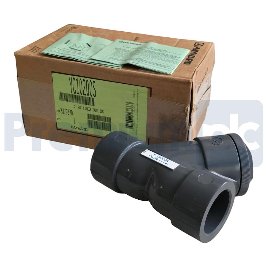 Used Hayward YC10200S 2" PVC Y-Check Valve w/FPM Seals, Socket x Socket, 150PSI 65gpm