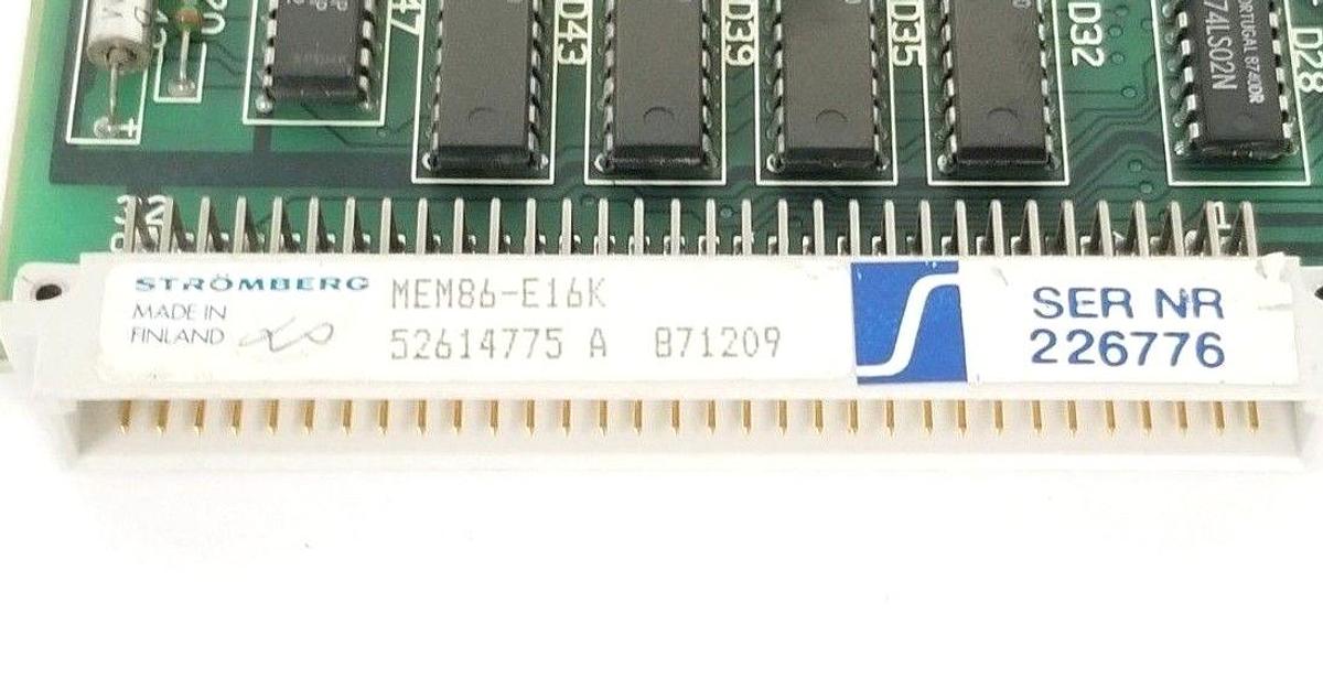 Used ABB / STROMBERG MEM86-E16K MEMORY BOARD 52614775 5761215-1D