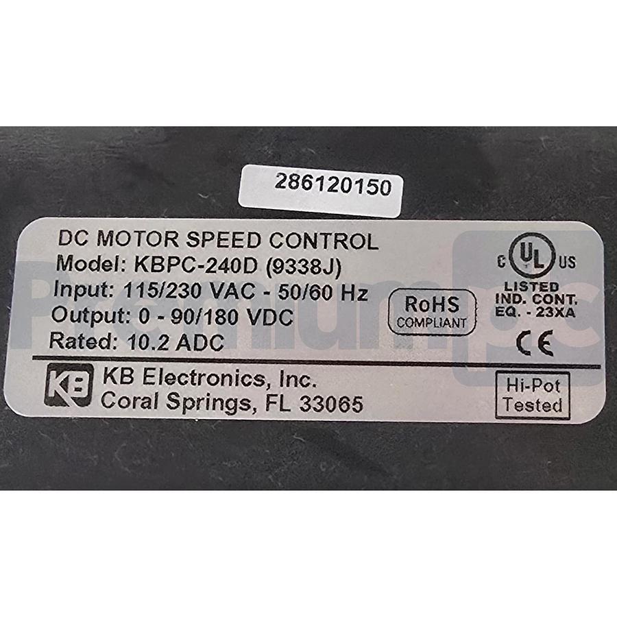 KB Electronics KBPC-240D 9338J DC Motor Speed Control NEMA 4X 2HP 10.2A NSNP