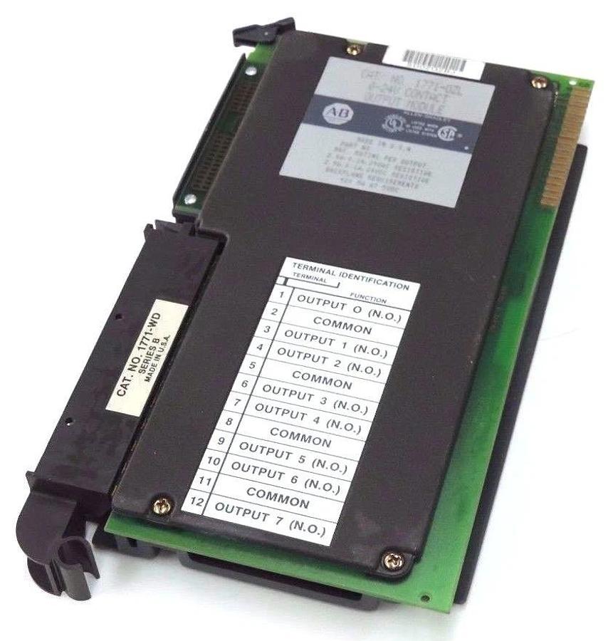 Used ALLEN BRADLEY 1771-OZL CONTACT OUTPUT MODULE 1771OZL, 0-24V W/ 1771-WD ARM